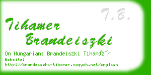 tihamer brandeiszki business card